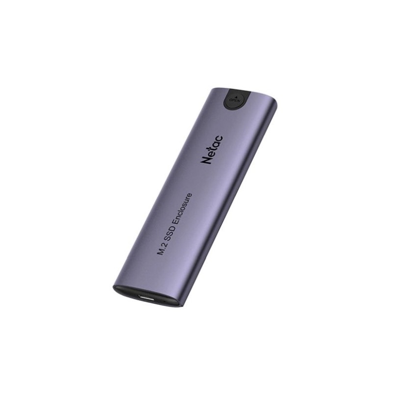 Netac WH51 M.2 PCIe/SATA SSD Caddy, USB 3.1 Gen2 Type-C, Compatible with 2280/2260/2242/2230, Aluminium, USB A+C to USB-C Cable