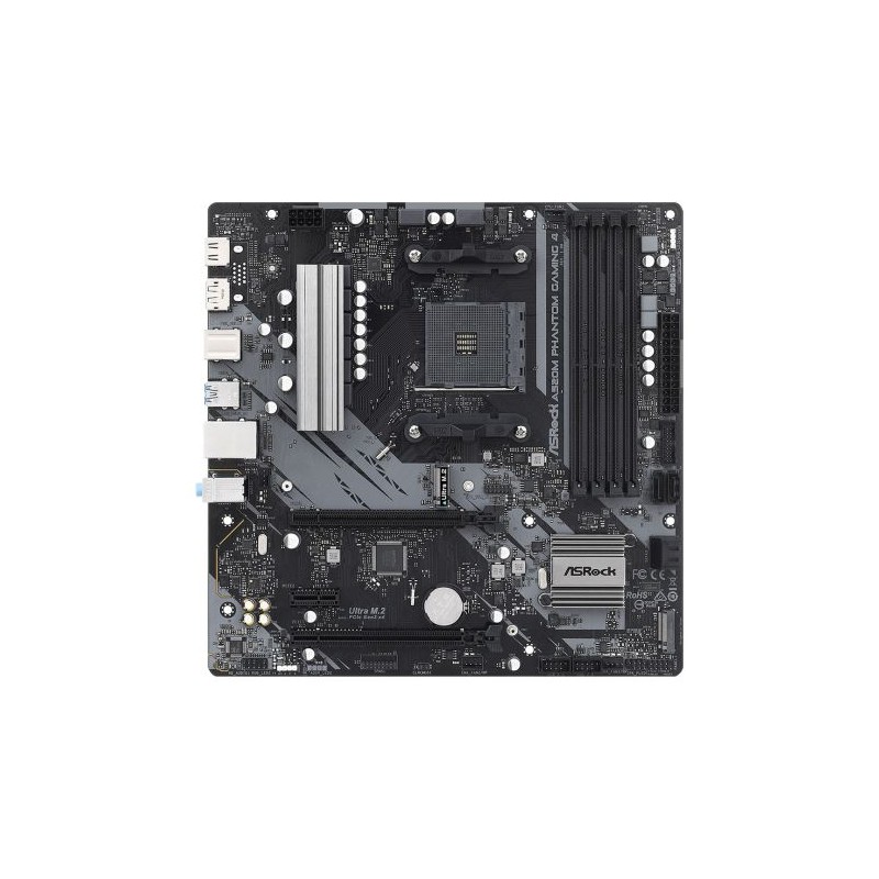 Asrock A520M PHANTOM GAMING 4, AMD A520, AM4, Micro ATX, 4 DDR4, HDMI, DP, 2x M.2