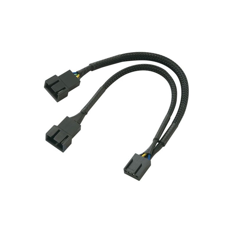 Akasa PWM Fan Splitter Cable, 2 PWM Fans from Single PWM Header, 15cm Akasa PWM Fan Splitter Cable, 2 PWM Fans from Single PWM Header, 15cm