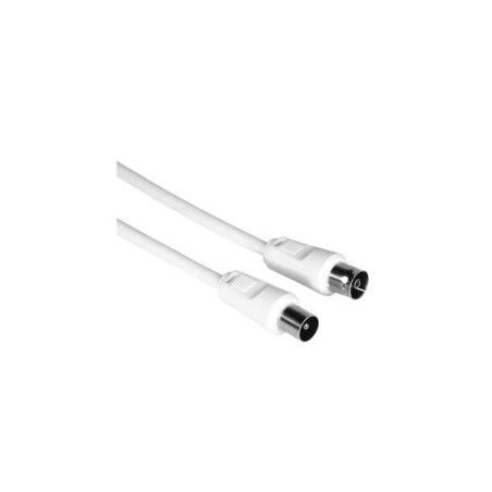 Hama Antenna Cable, Coax Male to Coax Female, 75dB, 3 Metre, White