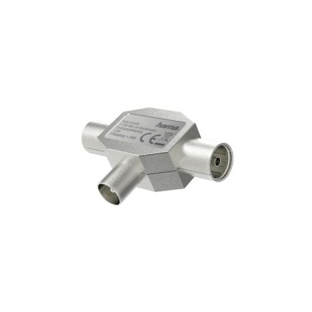 Hama Antenna Splitter, Coax Male to 2x Coax Female, Metal