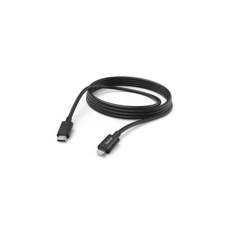 Hama Charging/Data USB-C to Lightning Cable, 480Mbps, 3 Metre, Black, MFI Certified