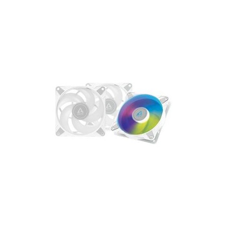Arctic 12cm P12 Pressure Optimised PWM PST ARGB Case Fans (3 Pack), Fluid Dynamic, 12 LEDs, 0-2000 RPM, 0dB Mode, White