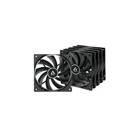 Arctic F12 12cm PWM PST Case Fan w/ Cable Splitter (5 Pack), Black, Fluid Dynamic, 230-1350 RPM
