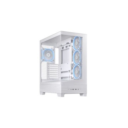 Asus A31 Plus ARGB Gaming Case w/ Front & Side Glass Windows, ATX, 4x ARGB Fans, USB-C, Angled Base, Asus BTF Compatible, White