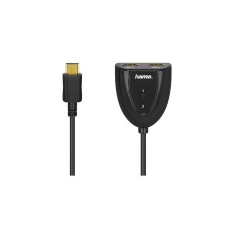Hama 2x1 HDMI Switch, 2 Inputs, 1 Output, 1080p 60Hz, Plug and Play