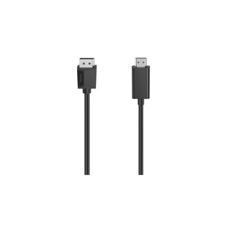 Hama DisplayPort Male to HDMI Male Converter Cable, Ultra-HD 4K, 1.5 Metre, Black