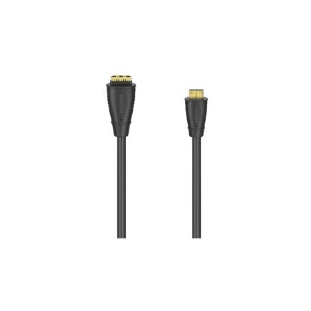 Hama HDMI Male to HDMI Type-C (Mini) Male Cable, Gold-Plated, 10cm