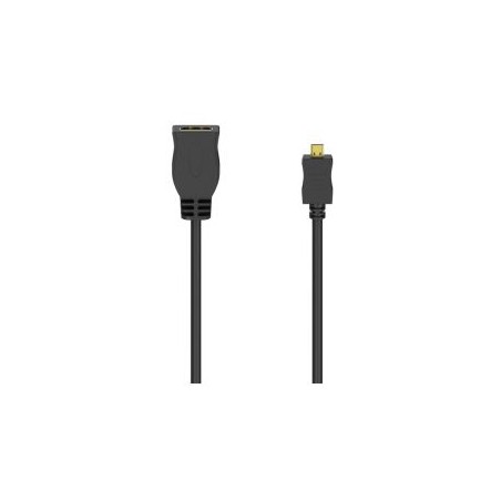 Hama HDMI Type-D (Micro) Male to HDMI Female Cable, Gold-Plated, 10cm