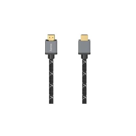 Hama Ultra High Speed HDMI Cable, Ultra-HD 8K, Gold-Plated, Braided Sheath, 2 Metre