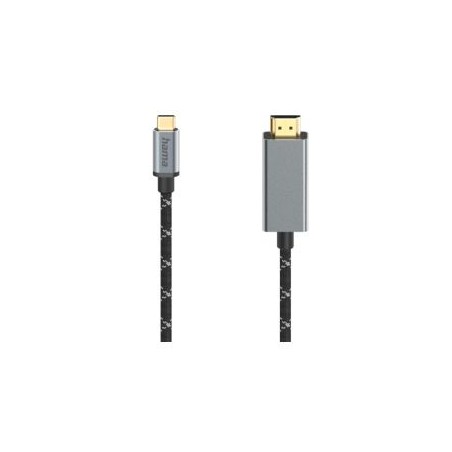 Hama USB-C Male to HDMI Male Cable, Ultra-HD 8K, 1.5 Metre Braided Cable