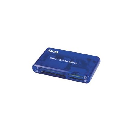 Hama External 35-in-1 USB 2.0 Card Reader, Blue, USB Powered