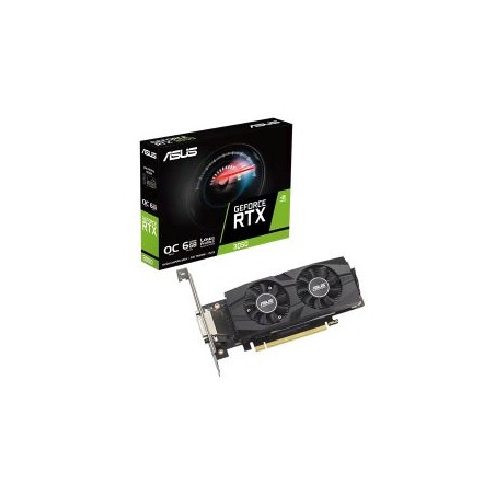 Asus DUAL RTX3050 LP BRK OC, 6GB DDR6, DVI, HDMI, DP, 1537MHz Clock, Overclocked, Low Profile (Bracket Included)