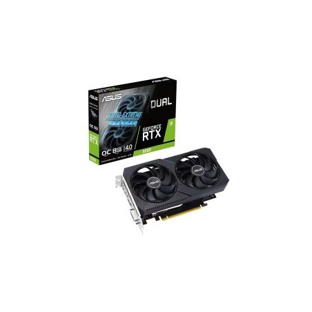 Asus DUAL RTX3050 OC V2, PCIe4, 8GB DDR6, HDMI, DP, DVI, 1852MHz Clock, RGB Lighting, Overclocked