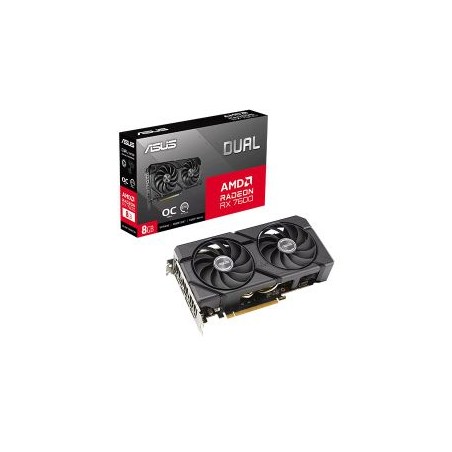 Asus DUAL RX7600 EVO OC, 8GB DDR6, HDMI, 3 DP, 2715MHz Clock, Overclocked