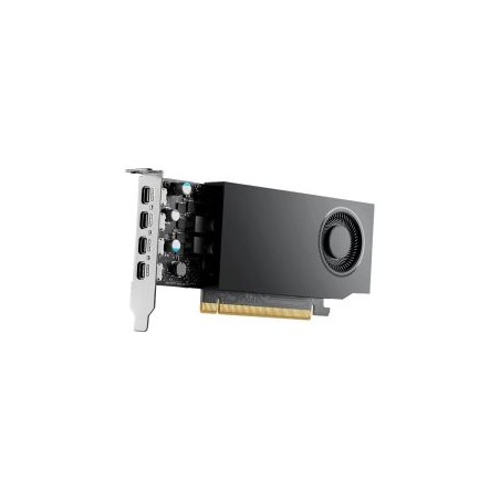 PNY RTXA400 Professional Graphics Card, 4GB DDR6, 4 miniDP 1.4 (4x DP adapters), 768 CUDA Cores, Low Profile (Bracket Included),
