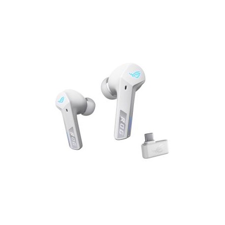 Asus ROG Cetra True Wireless SpeedNova Moonlight White Gaming Earphones, SpeedNova Wireless/Bluetooth, Adaptive ANC, AI Mics, 46