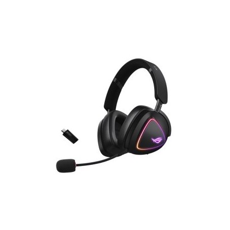 Asus ROG DELTA II Tri-Mode Wireless Gaming Headset, 2.4GHz/Btooth/3.5mm Jack, 50mm Titanium Drivers, DualFlow Audio, 110-Hour Ba