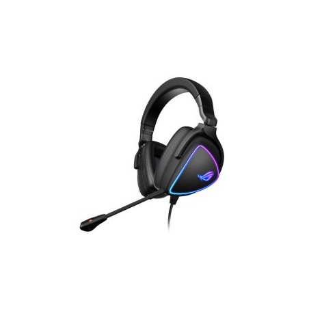 Asus ROG DELTA S RGB Lightweight Gaming Headset, USB-C (USB2 Adapter), Hi-Fi ESS Quad-DAC, Boom Mic, Aura Sync