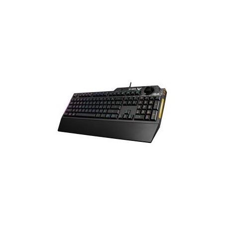 Asus TUF GAMING K1 RGB Keyboard with Volume Knob, 19-key Rollover, Side Light Bar & Armoury Crate, Spill Resistant, Detachable W