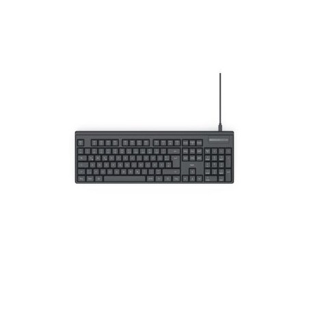Hama CK-100 Wired USB Multimedia Keyboard, AI Assistant, Quiet Keys, Detachable Cable, Black