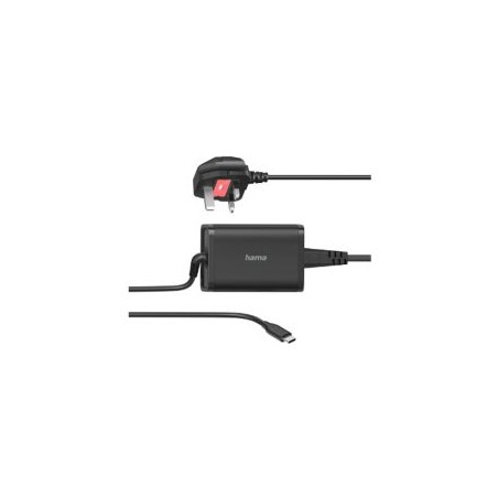 Hama Universal USB-C Notebook PSU, Power Delivery (PD), 5-20V/65W, Auto Select, Hook & Cable Tie