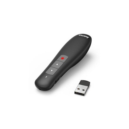 Hama X-Pointer Wireless Laser Presenter, 2.4GHz, USB Receiver, 12m Range, Volume Control, Scroll through Office Applications