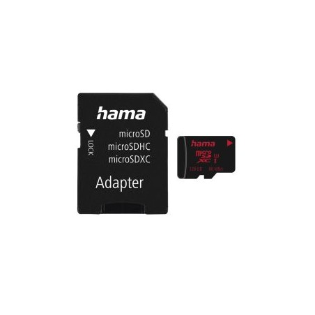 Hama 128GB MicroSDXC Card with SD Adapter, UHS-I Class 3, 80MB/s