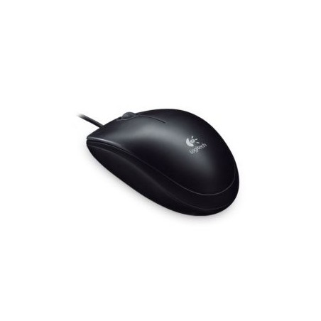 Logitech B100 Wired Optical Mouse, USB, 800 DPI, Ambidextrous, Black, OEM