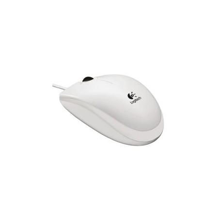 Logitech B100 Wired Optical Mouse, USB, 800 DPI, Ambidextrous, White, OEM