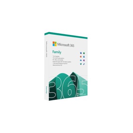 Microsoft Office 365 Family, 6 Users - 5 Devices Each (PC, Mac, iOS & Android), 1 Year Subscription
