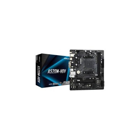 Asrock A520M-HDV, AMD A520, AM4, Micro ATX, 2 DDR4, VGA, DVI, HDMI, M.2