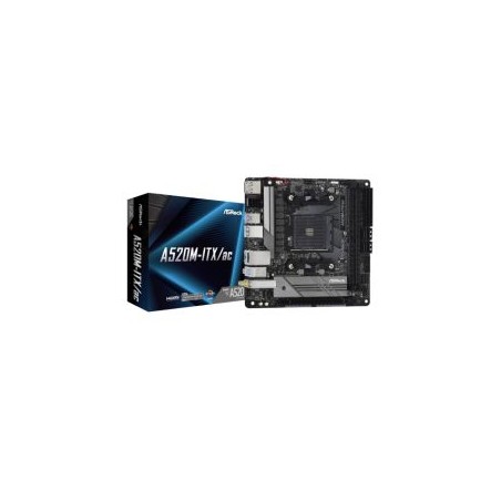 Asrock A520M-ITX/AC, AMD A520, AM4, Mini ITX, 2 DDR4, HDMI, DP, AC Wi-Fi, M.2