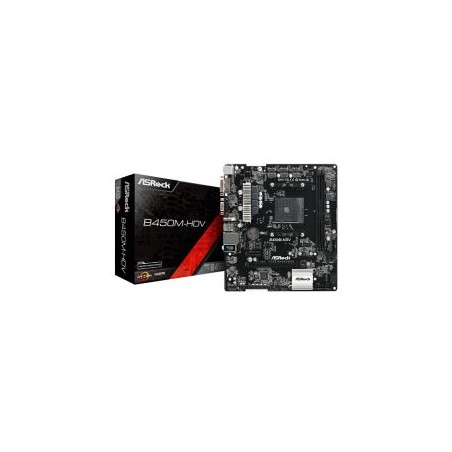 Asrock B450M-HDV R.40, AMD B450, AM4, Micro ATX, 2 DDR4, VGA, DVI, HDMI, M.2
