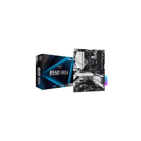 Asrock B550 PRO4, AMD B550, AM4, ATX, 4 DDR4, VGA, HDMI, XFire, PCIe4, RGB Lighting, M.2