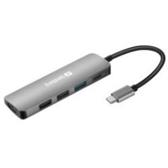 Sandberg (136-32) USB-C 5-in-1 Docking Station - USB-C (up to 100W), HDMI, VGA, 1 x USB 3.0, 2 x USB 2.0, Aluminium, 5 Year Warr