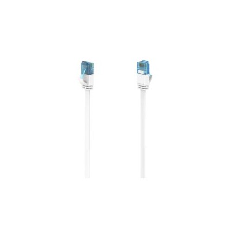 Hama CAT6a Patch Cable, Flat Ribbon, U/UTP Shielded, 5 Metres, White