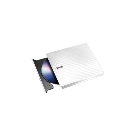 Asus (SDRW-08D2S-U LITE) External Slimline DVD Re-Writer, USB, 8x, White, Cyberlink Power2Go 8