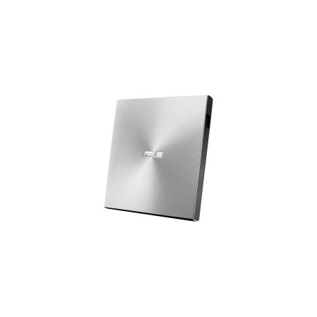 Asus (ZenDrive U9M) External Slimline DVD Re-Writer, USB-A / USB-C, 8x, Black, M-Disc Support, Cyberlink Power2Go 8, Silver