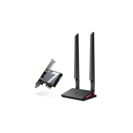 TP-Link (Archer TBE550E) BE9300 Wi-Fi 7 Tri-Band PCI Express Adapter, Bluetooth 5.4, WPA3, External Base/Antennas