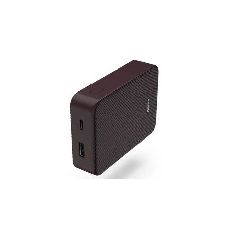 Hama Colour 10 Plum 10000mAh Fast Charge Powerbank, USB-A & USB-C, LED Capacity Indicator
