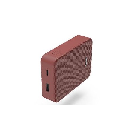 Hama Colour 10 Red 10000mAh Fast Charge Powerbank, USB-A & USB-C, LED Capacity Indicator