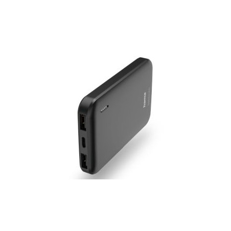 Hama Pocket 5 5000mAh Fast Charge Powerbank, 2x USB-A, LED Capacity Indicator, Grey