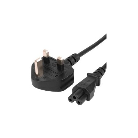 Jedel UK Power Lead, Cloverleaf, Moulded Plug, 1.8 Metres