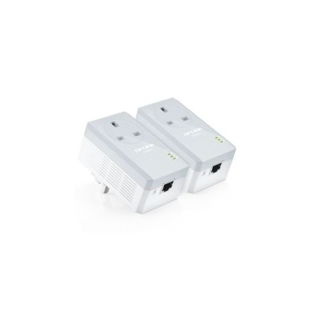 TP-LINK (TL-PA4010P KIT) AV600 10/100 Powerline Adapter Kit, 1-Port, AC Pass Through