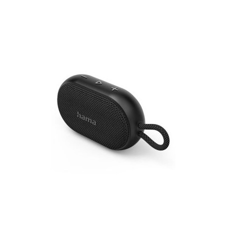 Hama Buddy 3.0 Bluetooth 6W Portable Loudspeaker, 1200mAh Battery, IPX7 Waterproof, Hands-Free, Hanging Loop, Black