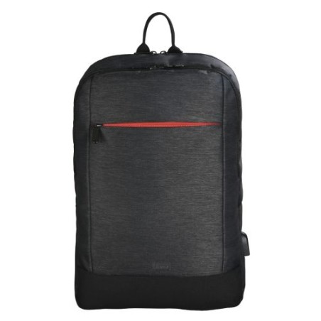 Hama Manchester Laptop Backpack, Up to 15.6", USB Charging Port, Padded Compartment, Organiser, Front Pockets, Trolley Strap, Bl