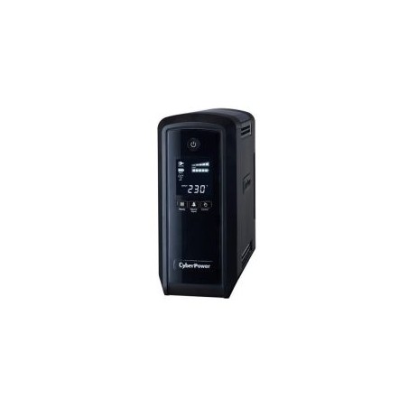 CyberPower PFC Sinewave 900VA Line Interactive Tower UPS, 540W, LCD Display, 2x UK Plug, 4x IEC, AVR Energy Saving