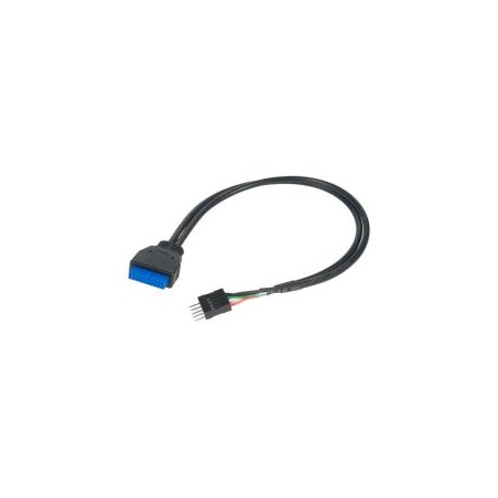 Akasa USB 3.0 to USB 2.0 Adapter Cable, USB 3.0 19-pin male to USB 2.0 internal 9-pin, 30cm