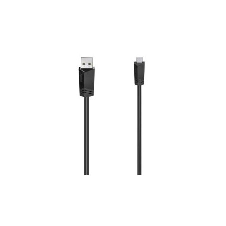 Hama Mini USB Cable, USB-A Male to USB Mini B Male, USB 2.0, 1.5 Metre, Black